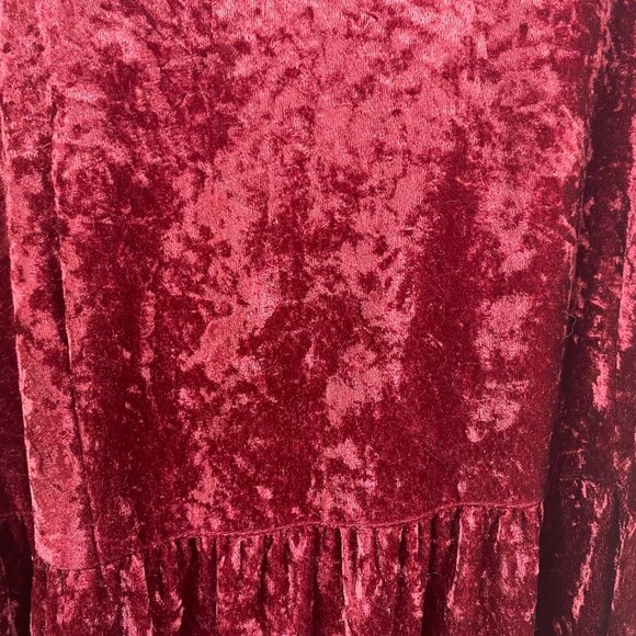 Vintage All That Jazz Womens Crushed Velvet Whimsigoth Vamp Dress Burgundy Sz 18 - Picture 6 of 10
